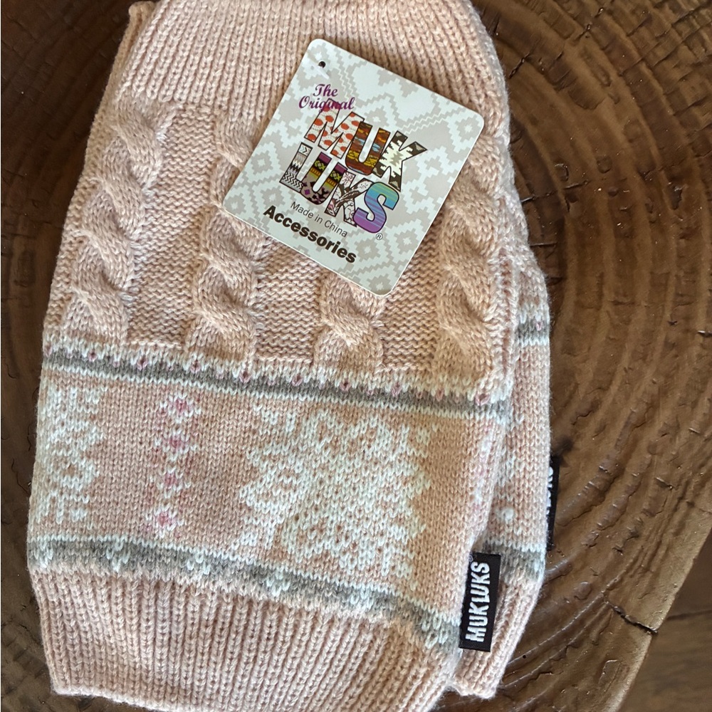 Muk Luks Blush and Cream Boot Toppers NWT